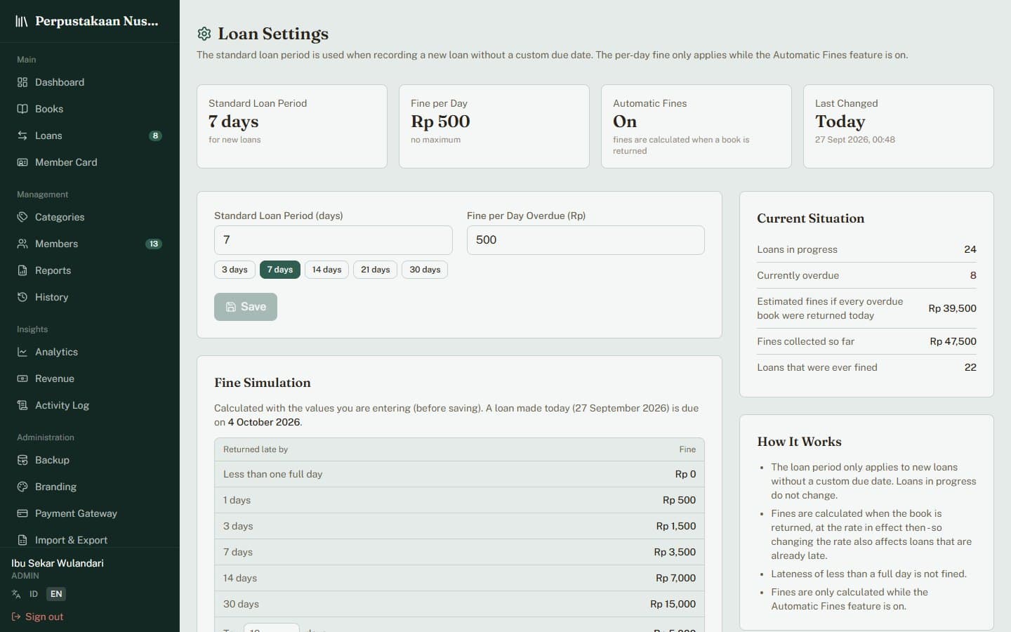 Fine rate settings in PixaLibs