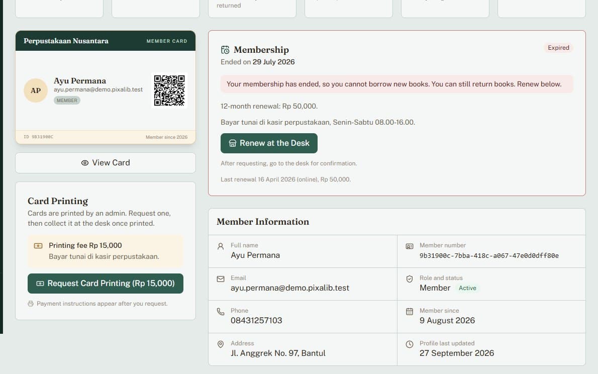 Membership periods and renewal in PixaLibs