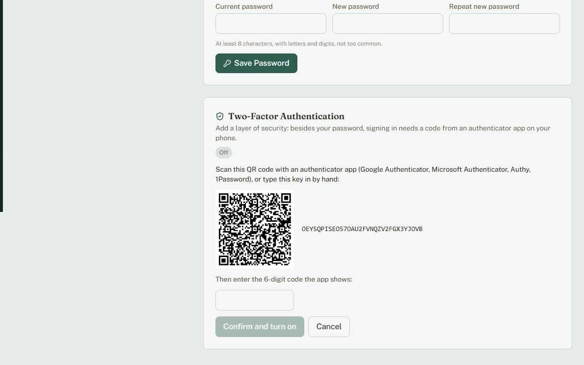 Two-factor sign-in in PixaLibs