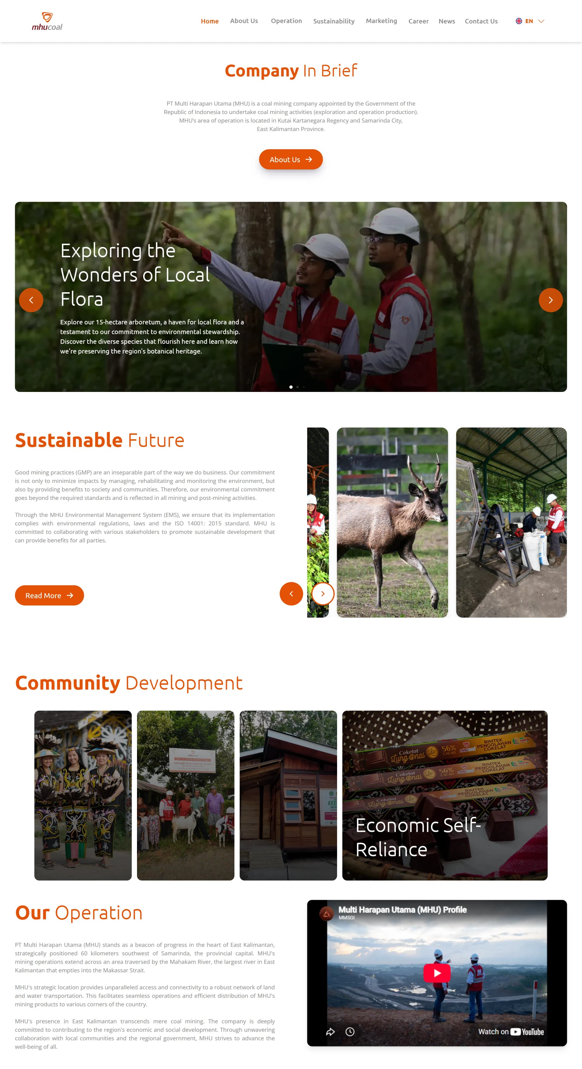 MHU Coal Website & CMS screenshot