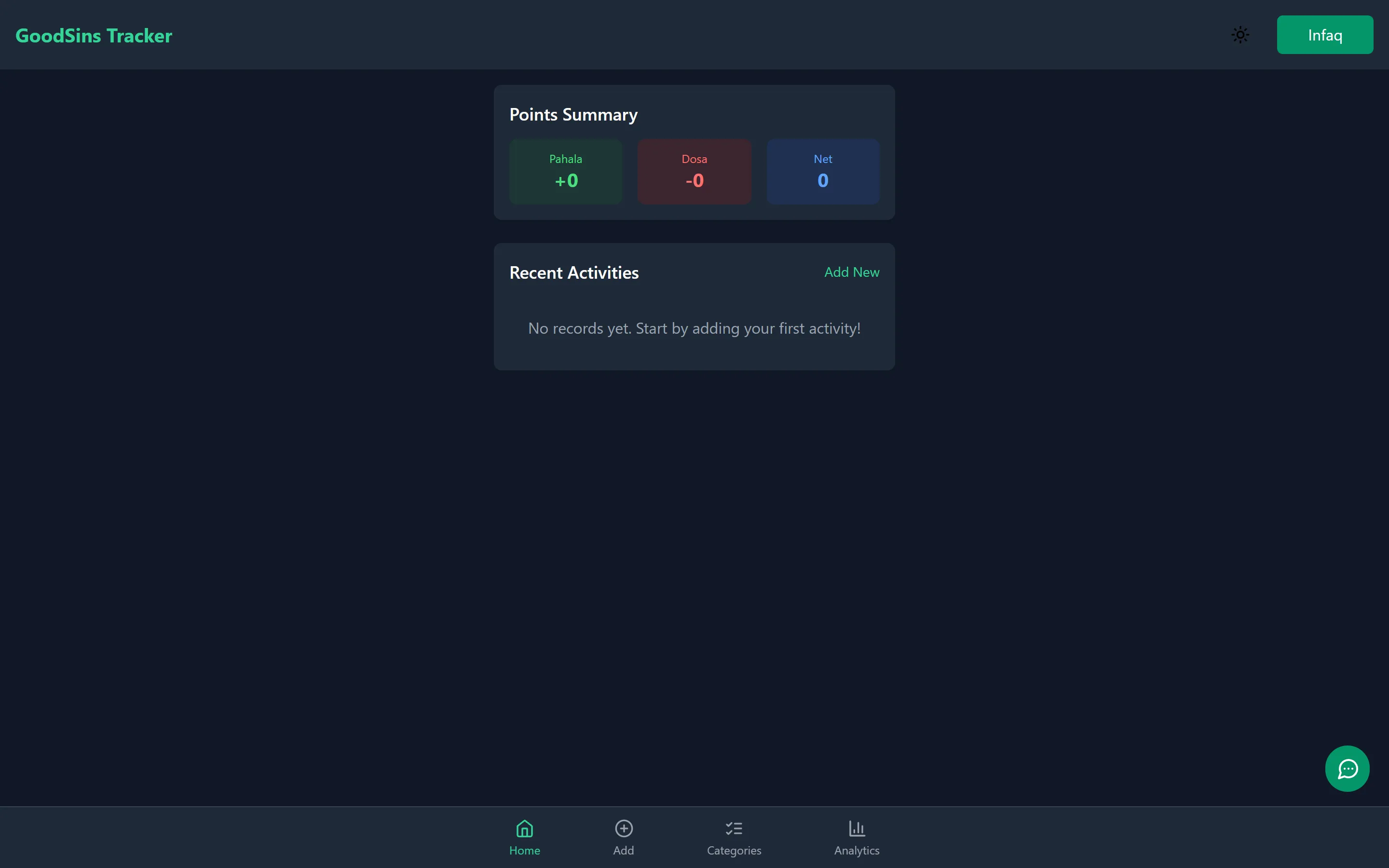GoodSins Tracker screenshot
